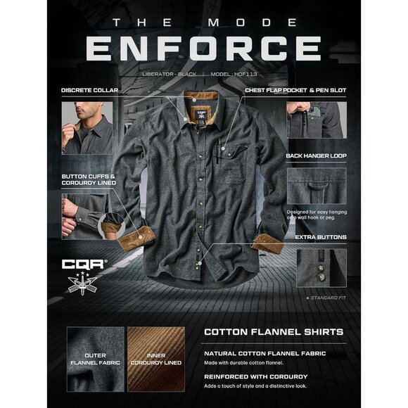 Mens Grey Cotton Flannel Shirt Long Sleeve Brushed Soft Casual Outdoor Plaid - Picture 7 of 9